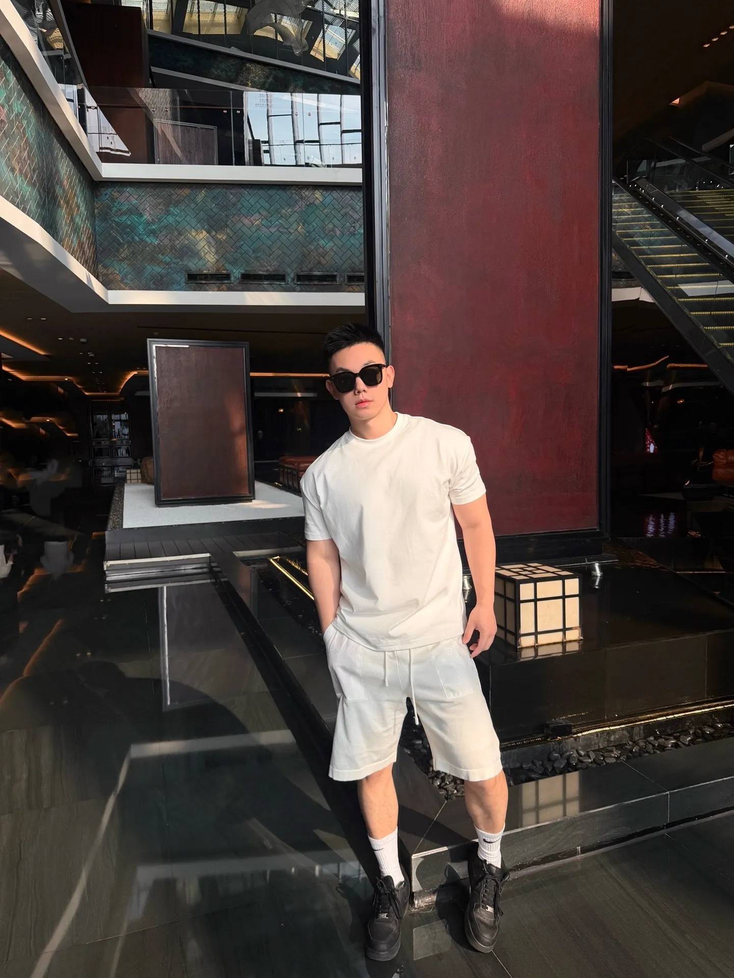Louis Vuitton/Louis Vuitton presbyopic nylon patch pocket knitted shorts